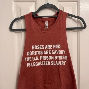 Cropped sleeveless abolitionist tank top
